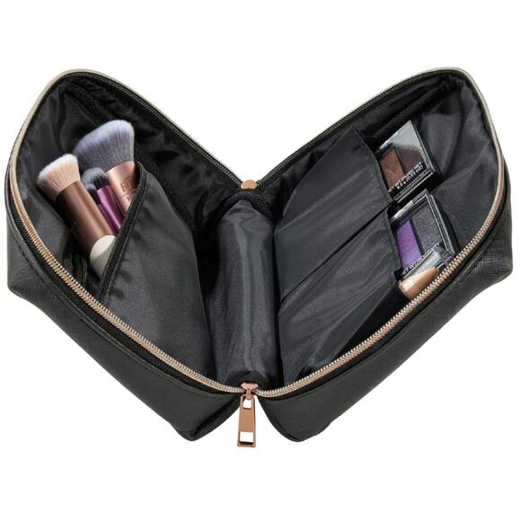 Travel Makeup Bag Portable Cosmetic Bag for Women Waterproof PU Leather Make up - Picture 2 of 5